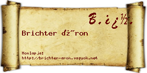 Brichter Áron névjegykártya